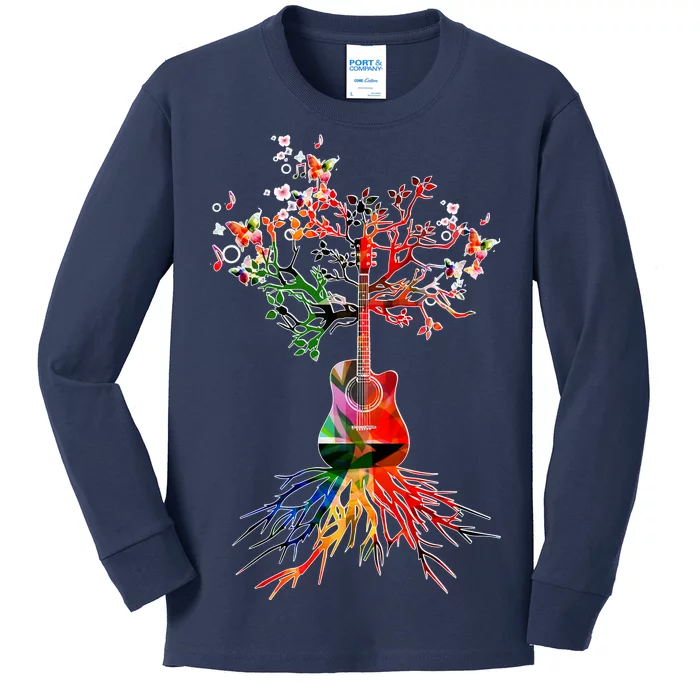 Guitar Roots Tree Of Life Kids Long Sleeve Shirt