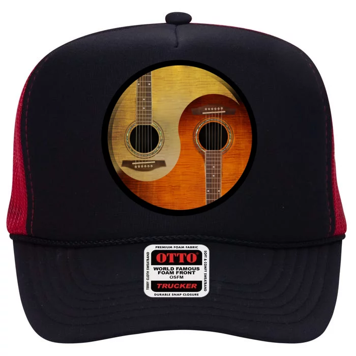 Guitar Yin And Yang High Crown Mesh Trucker Hat