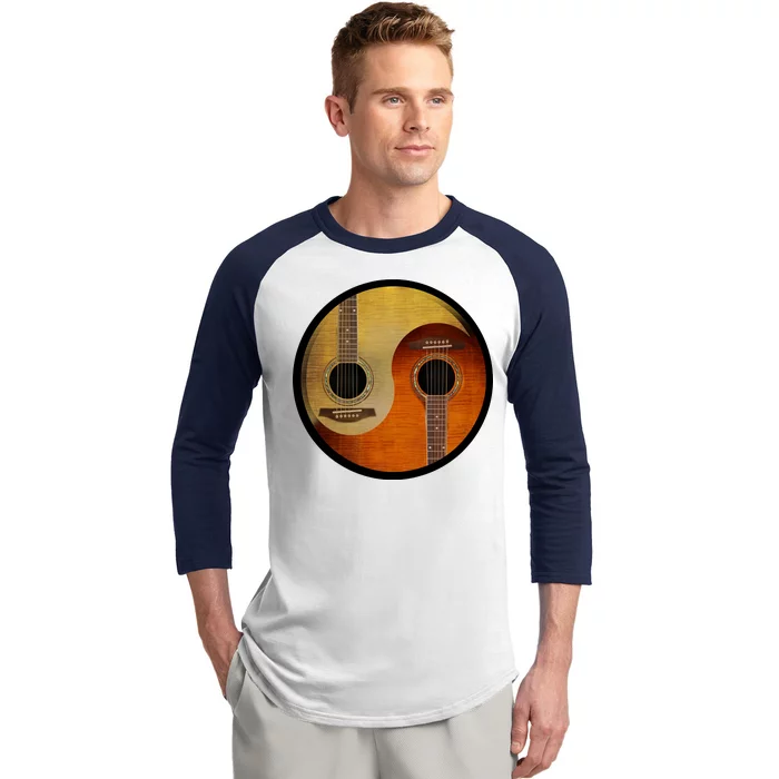 Guitar Yin And Yang Baseball Sleeve Shirt