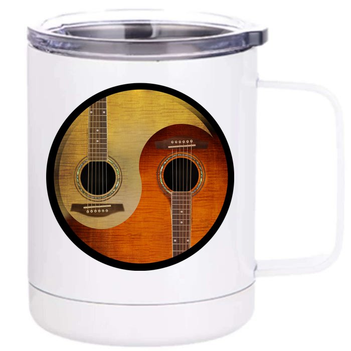 Guitar Yin And Yang Front & Back 12oz Stainless Steel Tumbler Cup