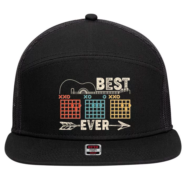 Guitarist Chords Best Dad Ever 7 Panel Mesh Trucker Snapback Hat