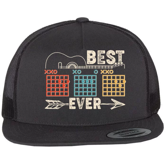 Guitarist Chords Best Dad Ever Flat Bill Trucker Hat