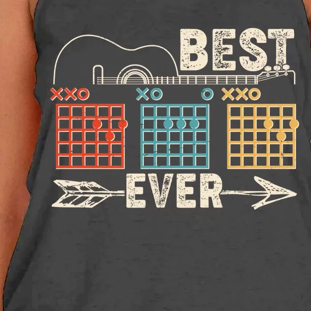 Guitarist Chords Best Dad Ever Women's Knotted Racerback Tank