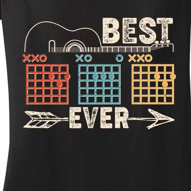 Guitarist Chords Best Dad Ever Women's V-Neck T-Shirt