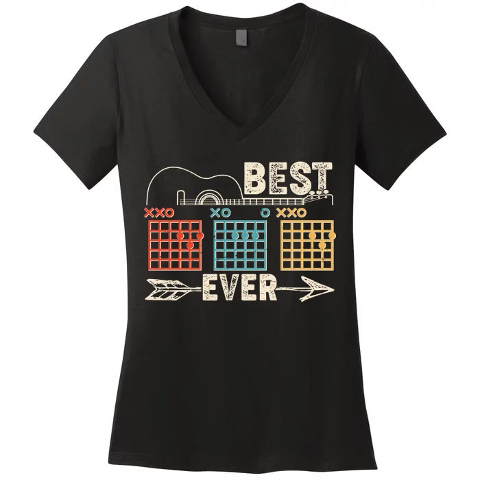 Guitarist Chords Best Dad Ever Women's V-Neck T-Shirt