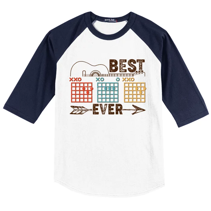 Guitarist Chords Best Dad Ever Baseball Sleeve Shirt