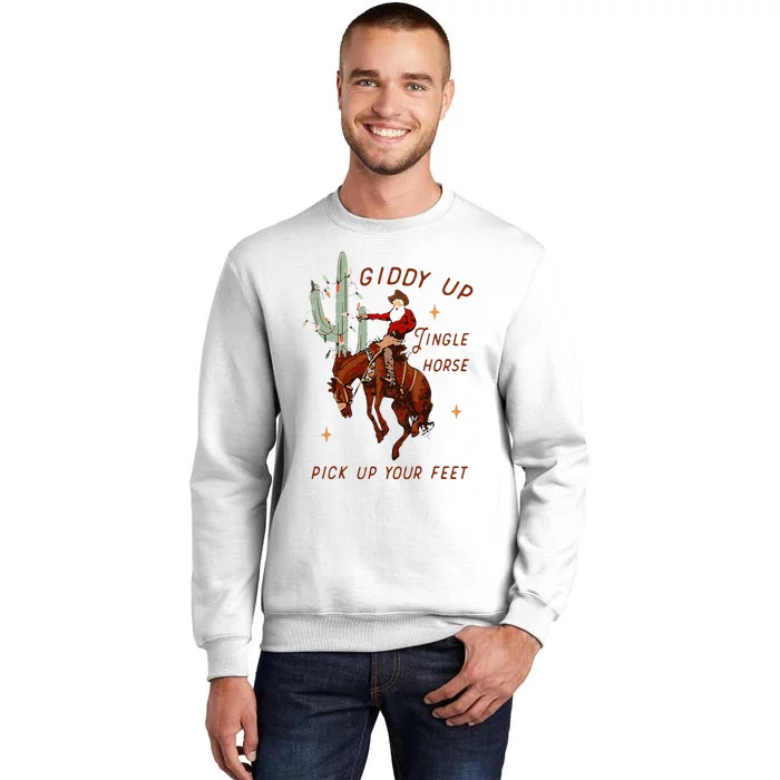 Giddy Up Jingle Horse Pick Up Your Feet Cowboy Santa Cactus Sweatshirt