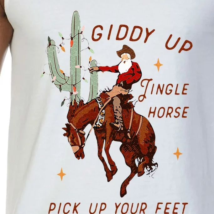 Giddy Up Jingle Horse Pick Up Your Feet Cowboy Santa Cactus Comfort Colors® Tank Top