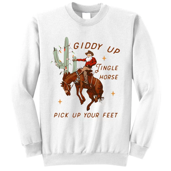 Giddy Up Jingle Horse Pick Up Your Feet Cow Sweatshirt