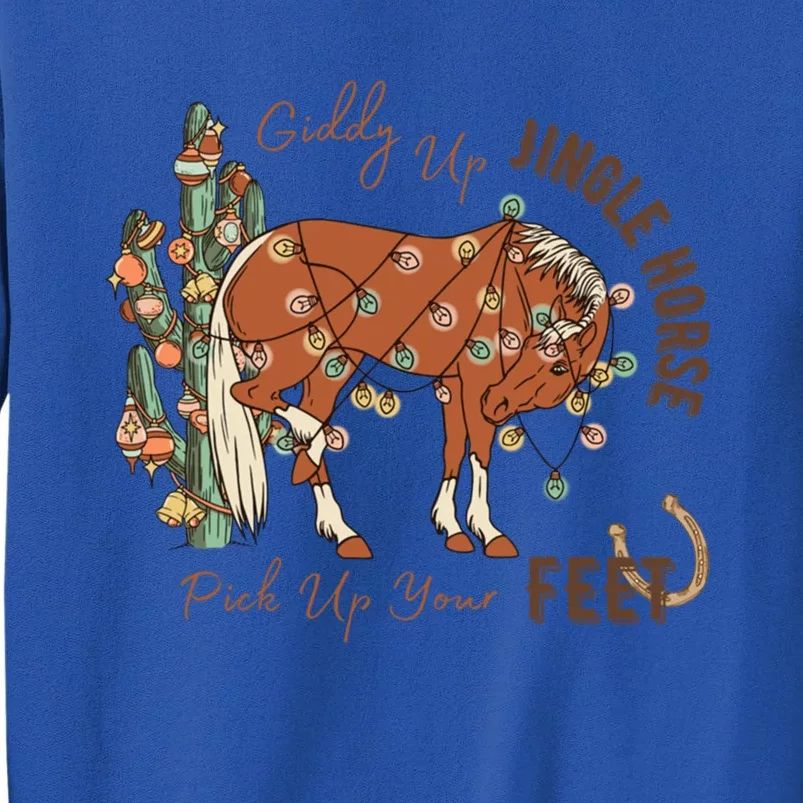 Giddy Up Jingle Horse Pick Up Your Feet Cow Santa Cactus Gift Tall Sweatshirt