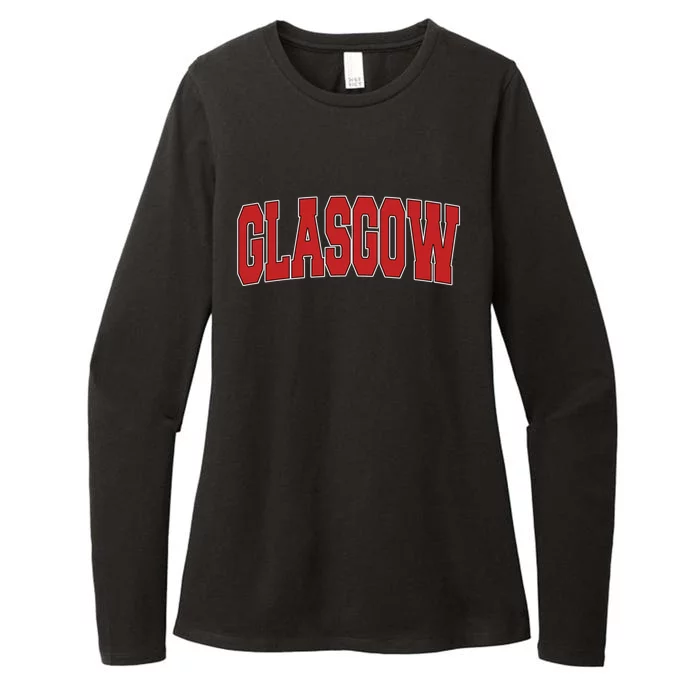 Glasgow United Kingdom Varsity Style Vintage Retro Uk Sports Cute Gift Womens CVC Long Sleeve Shirt