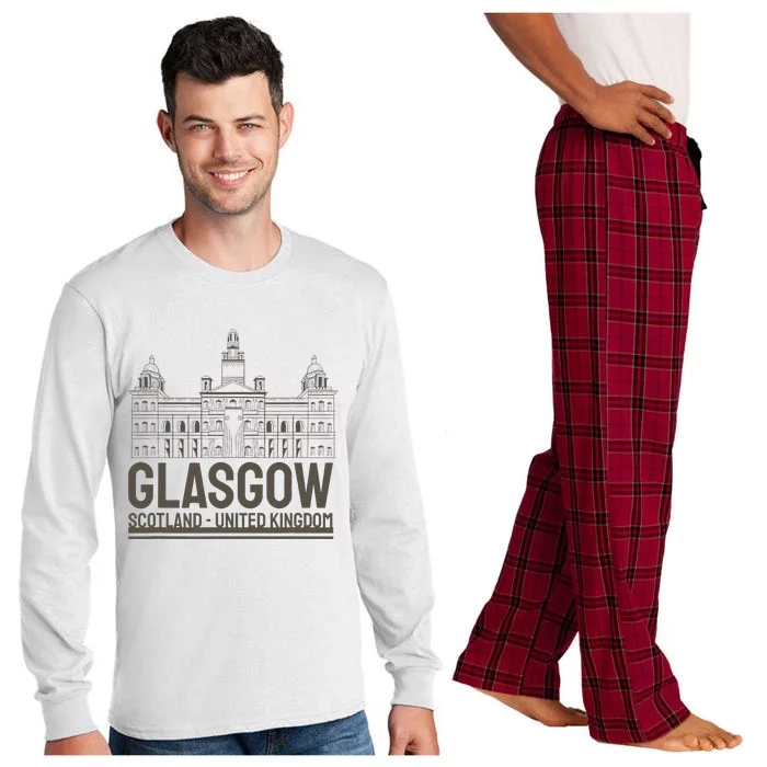 Glasgow United Kingdom Capital City Scottish Landmarks Long Sleeve Pajama Set