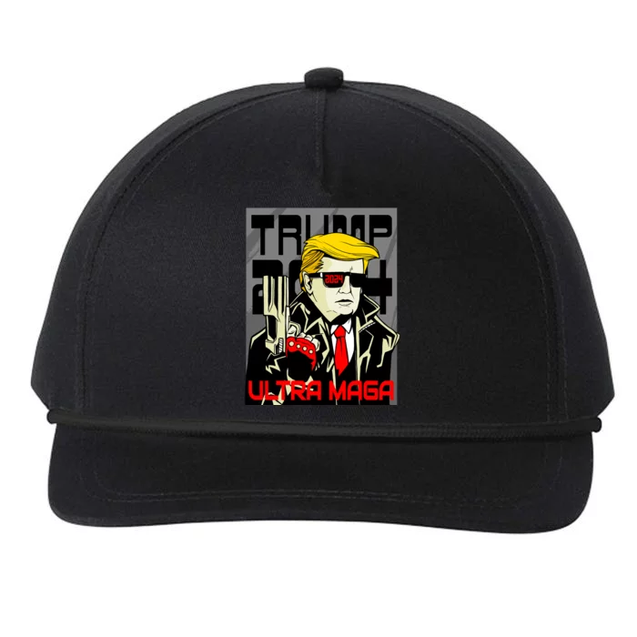 Great Ultra MAGA King Terminator Parody Trump 2024 Anti Biden Snapback Five-Panel Rope Hat