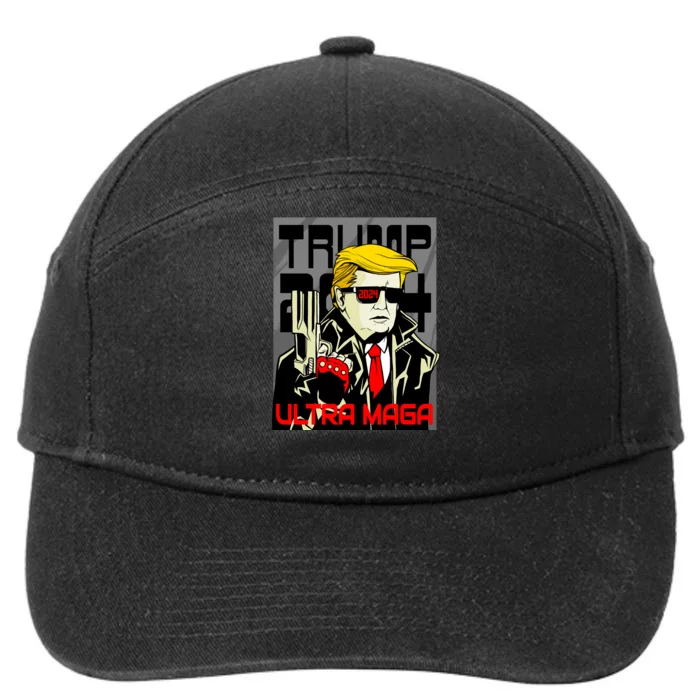 Great Ultra MAGA King Terminator Parody Trump 2024 Anti Biden 7-Panel Snapback Hat