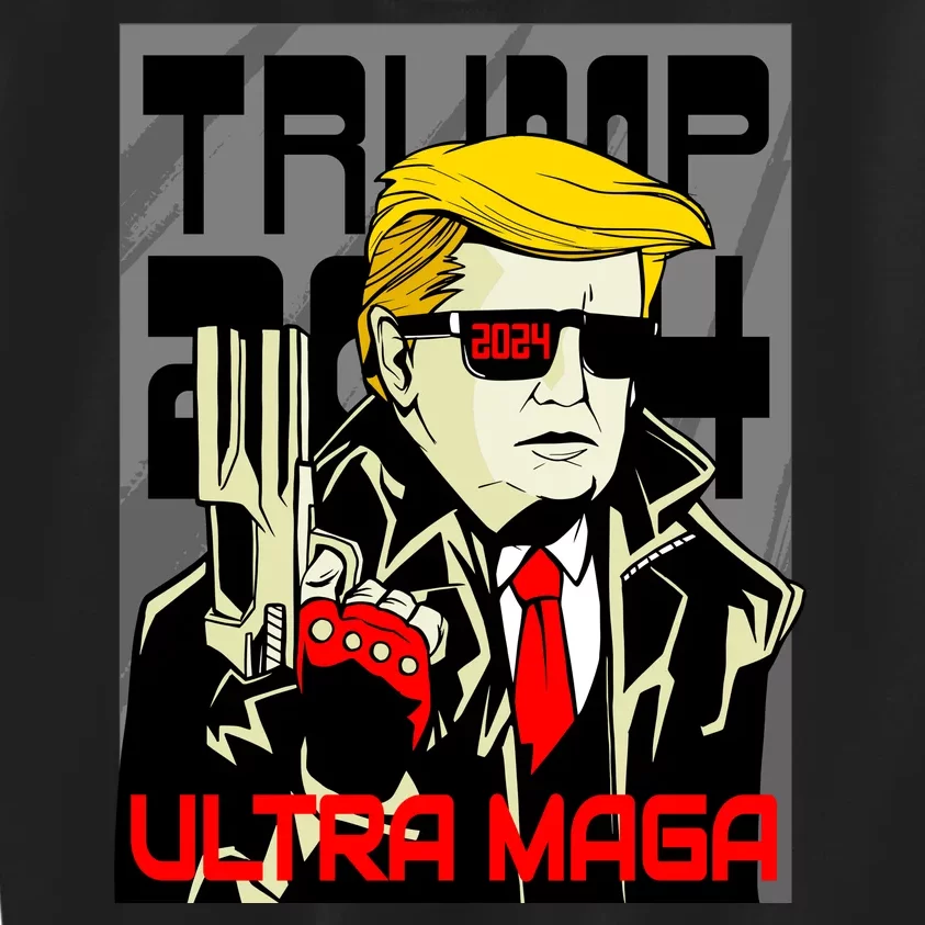 Great Ultra MAGA King Terminator Parody Trump 2024 Anti Biden Kids Sweatshirt