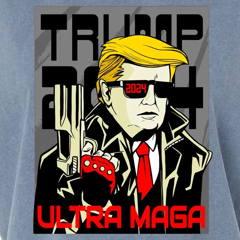 Great Ultra MAGA King Terminator Parody Trump 2024 Anti Biden Garment-Dyed Women's Muscle Tee