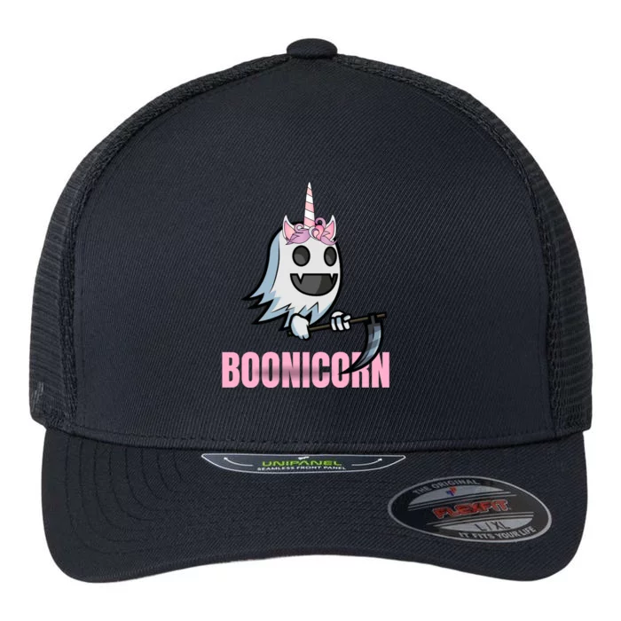 Ghost Unicorn Meaningful Gift Boonicorn Unicorn Ghost Halloween Meaningful Gift Flexfit Unipanel Trucker Cap