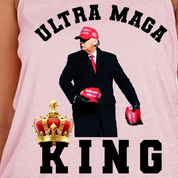 Great Ultra MAGA King Anti Biden Trump 2024 USA Women's Knotted Racerback Tank