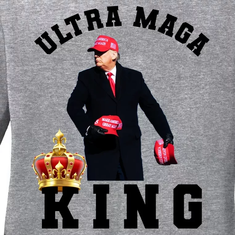 Great Ultra MAGA King Anti Biden Trump 2024 USA Ladies Long Sleeve Shirt