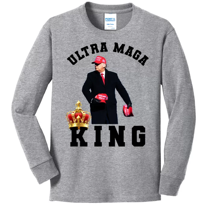 Great Ultra MAGA King Anti Biden Trump 2024 USA Kids Long Sleeve Shirt