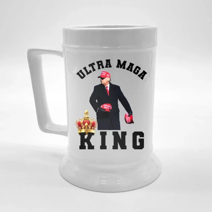 Great Ultra MAGA King Anti Biden Trump 2024 USA Front & Back Beer Stein