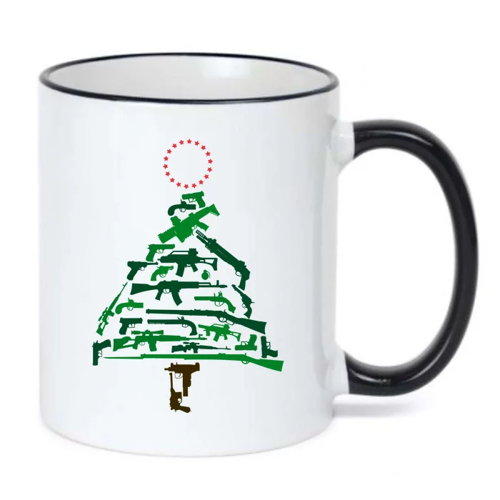 Gun Christmas Tree Black Color Changing Mug