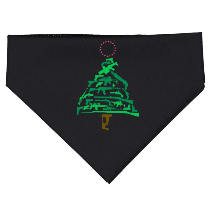 Gun Christmas Tree USA-Made Doggie Bandana