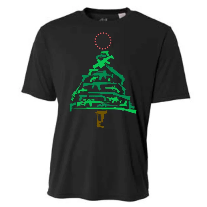 Gun Christmas Tree Cooling Performance Crew T-Shirt