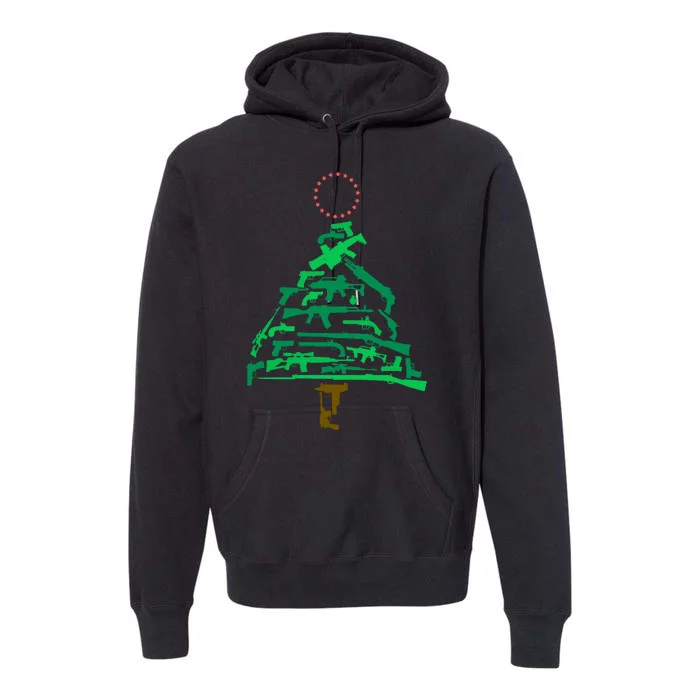 Gun Christmas Tree Premium Hoodie