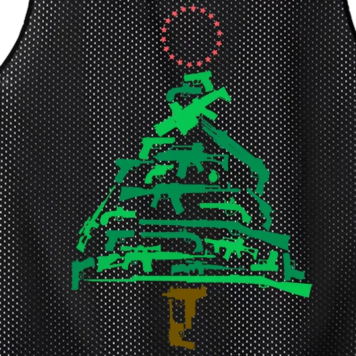 Gun Christmas Tree Mesh Reversible Basketball Jersey Tank