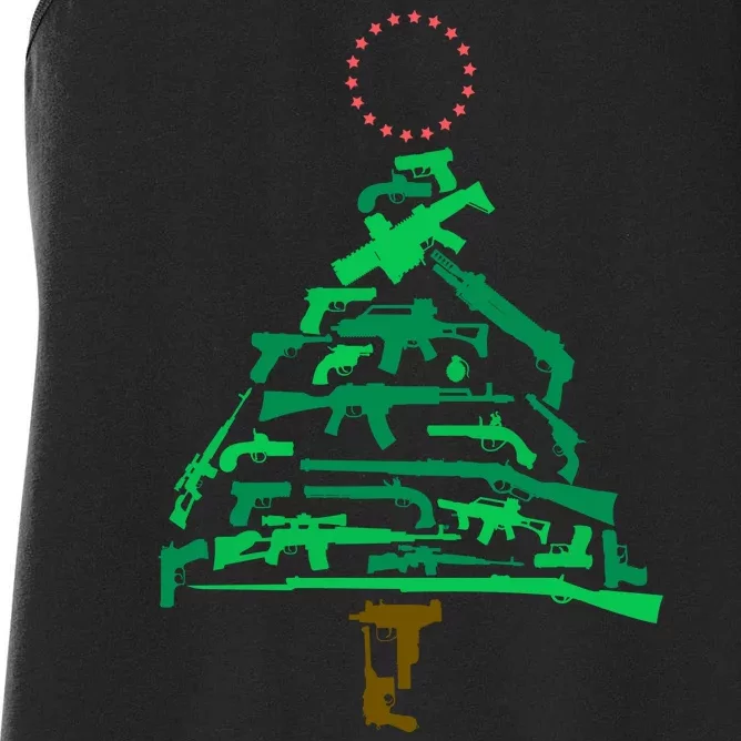 Gun Christmas Tree Women's Racerback Tank