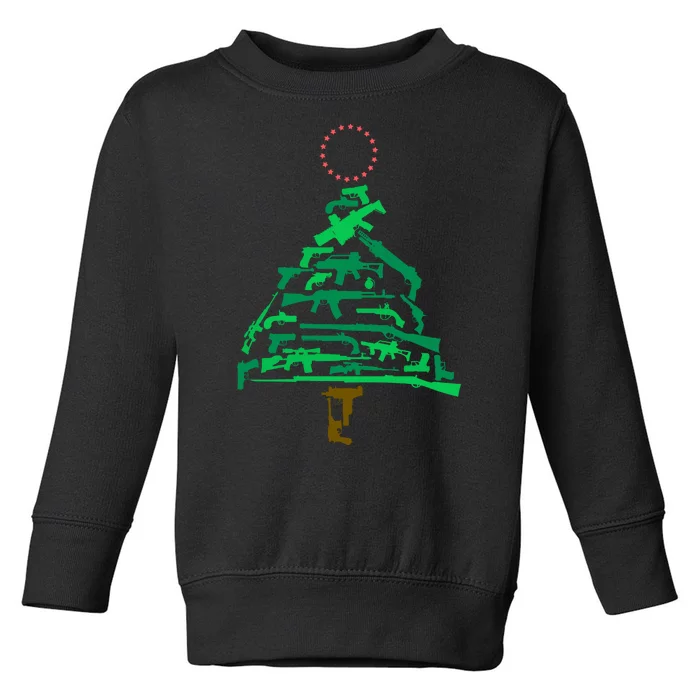 Gun Christmas Tree Toddler Sweatshirt