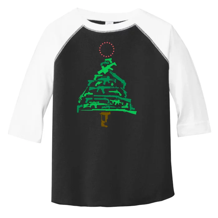 Gun Christmas Tree Toddler Fine Jersey T-Shirt