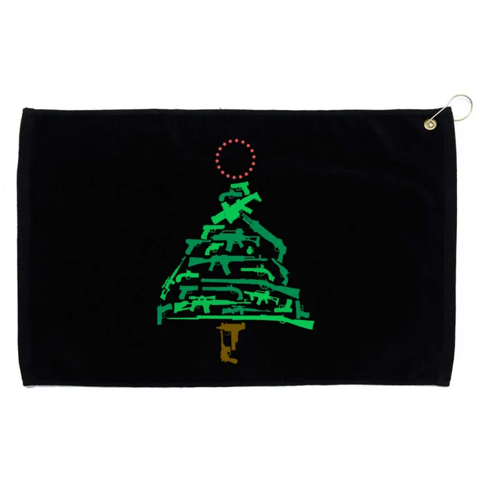 Gun Christmas Tree Grommeted Golf Towel