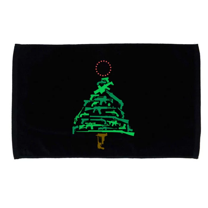 Gun Christmas Tree Microfiber Hand Towel