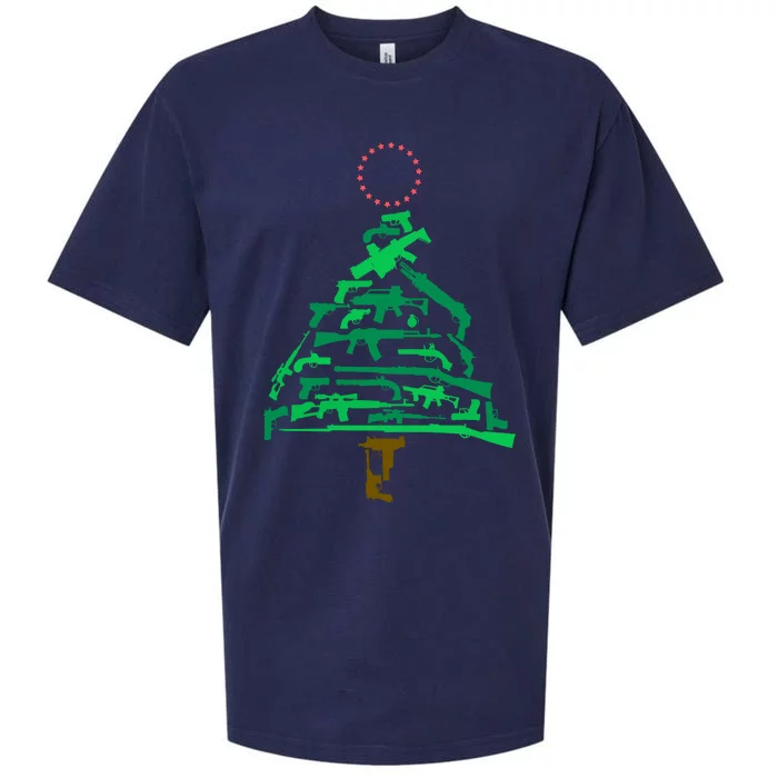 Gun Christmas Tree Sueded Cloud Jersey T-Shirt