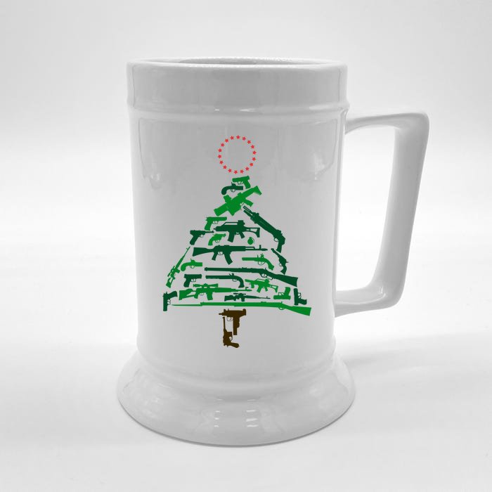 Gun Christmas Tree Front & Back Beer Stein