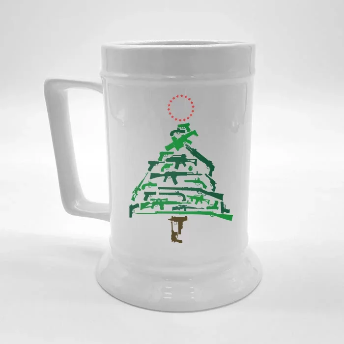 Gun Christmas Tree Front & Back Beer Stein