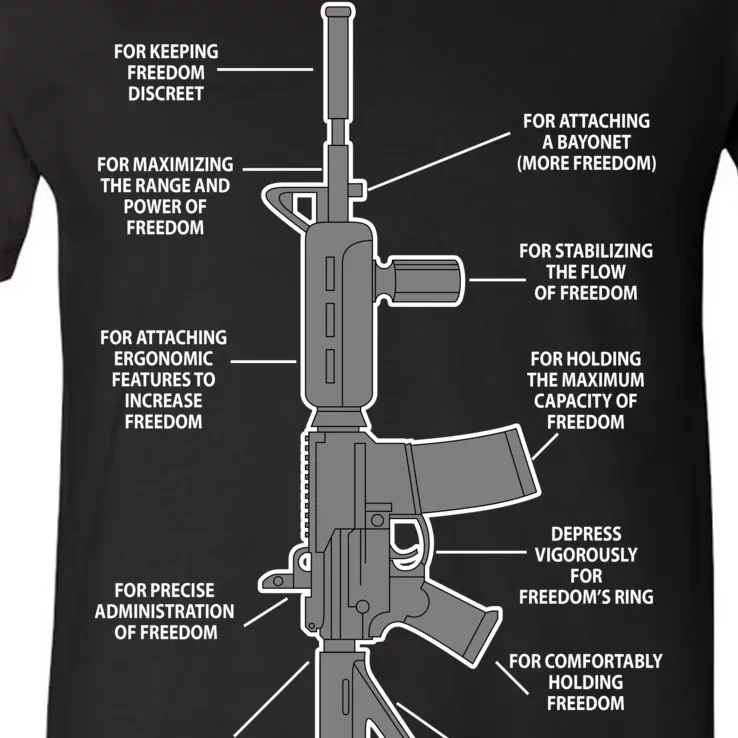 Gun For keeping Freedom Discreet V-Neck T-Shirt