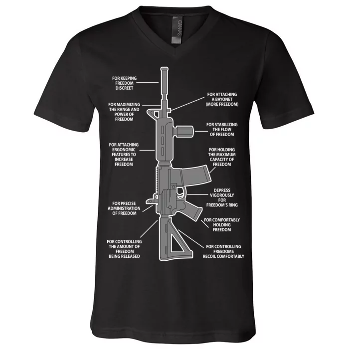 Gun For keeping Freedom Discreet V-Neck T-Shirt