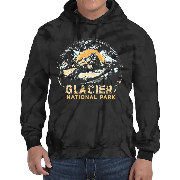 Glacier Us National Park Vintage Tie Dye Hoodie