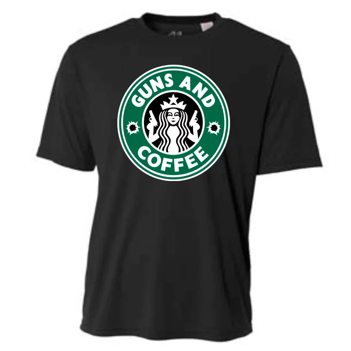 Guns And Coffee Cooling Performance Crew T-Shirt