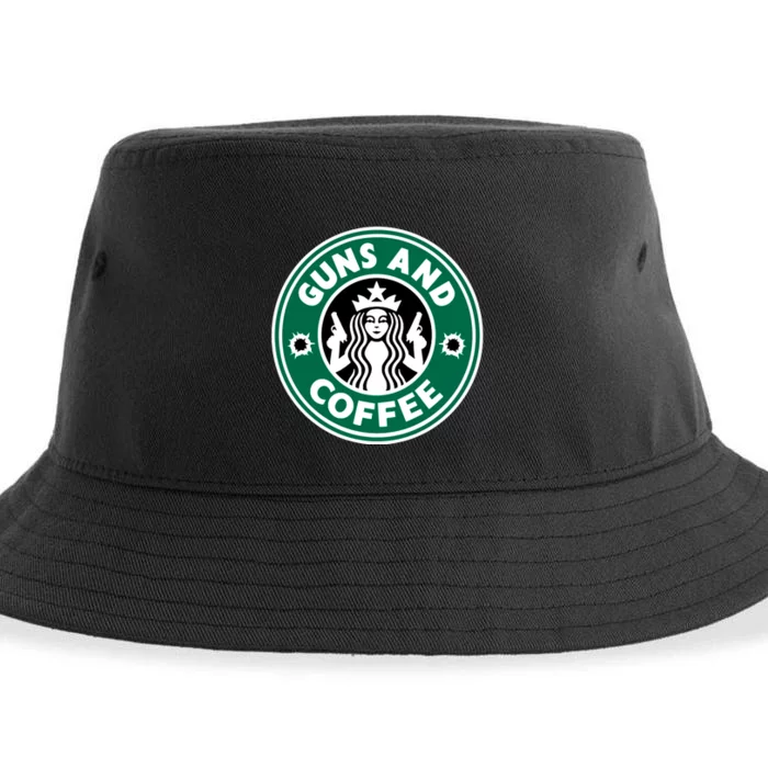 Guns And Coffee Sustainable Bucket Hat