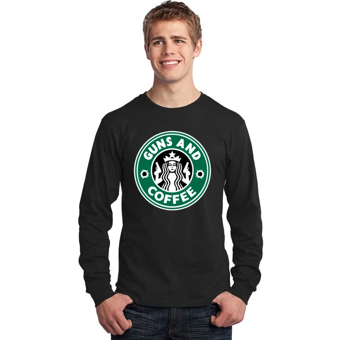 Guns And Coffee Tall Long Sleeve T-Shirt