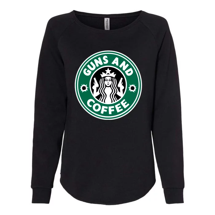 Guns And Coffee Womens California Wash Sweatshirt