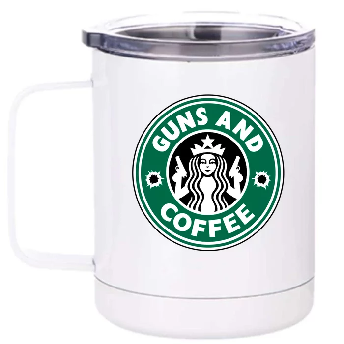 Guns And Coffee Front & Back 12oz Stainless Steel Tumbler Cup