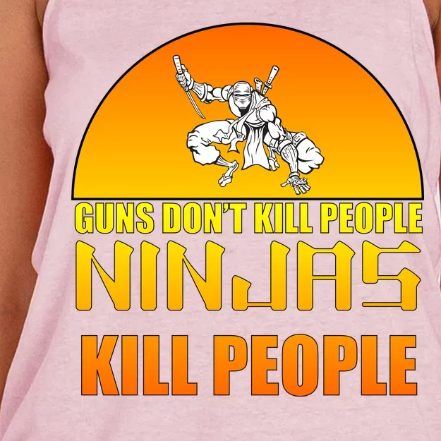 Guns Don't Kill People Grandmas With handsome Grandsons Do Women's Knotted Racerback Tank