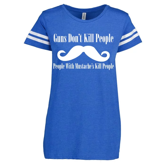 Guns Don't Kill People With Mustache's Do Enza Ladies Jersey Football T-Shirt