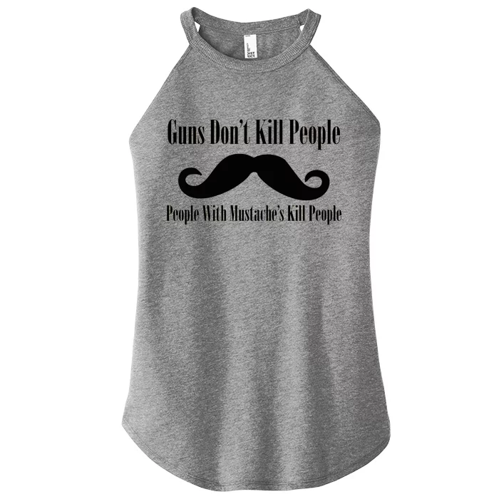 Guns Don't Kill People With Mustache's Do Women’s Perfect Tri Rocker Tank