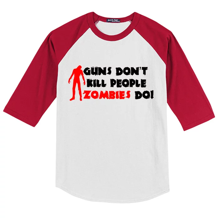 Guns Don't Kill People Zombies Do Kids Colorblock Raglan Jersey